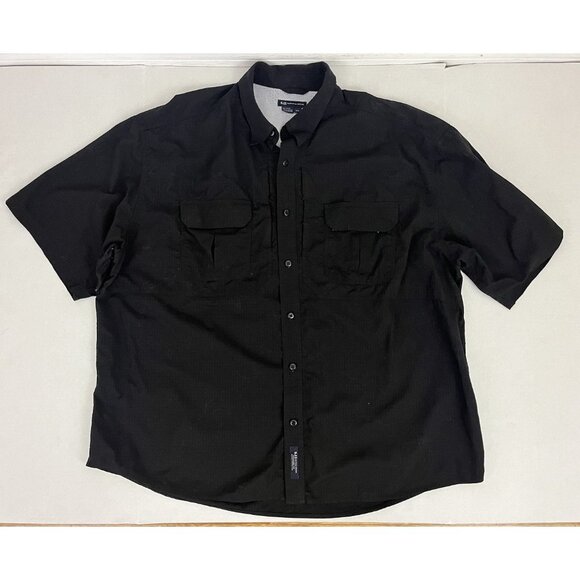 5.11 Tactical Series Men's 3XL Short Sleeve Shirt 100% Nylon Black 71158 - Picture 1 of 3
